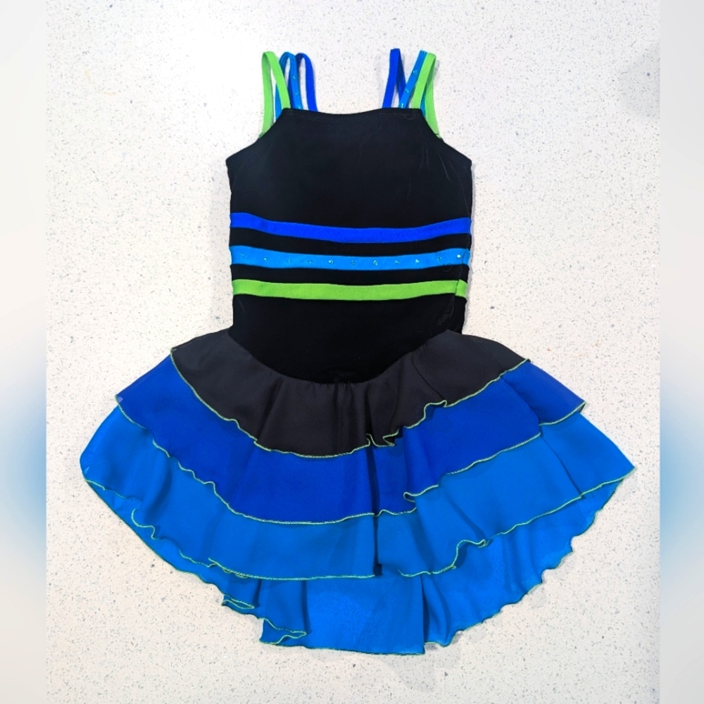 JERRYS Ice Figure Skating Baton Twirling Dance Skirted Dress Leotard 8-10 Medium